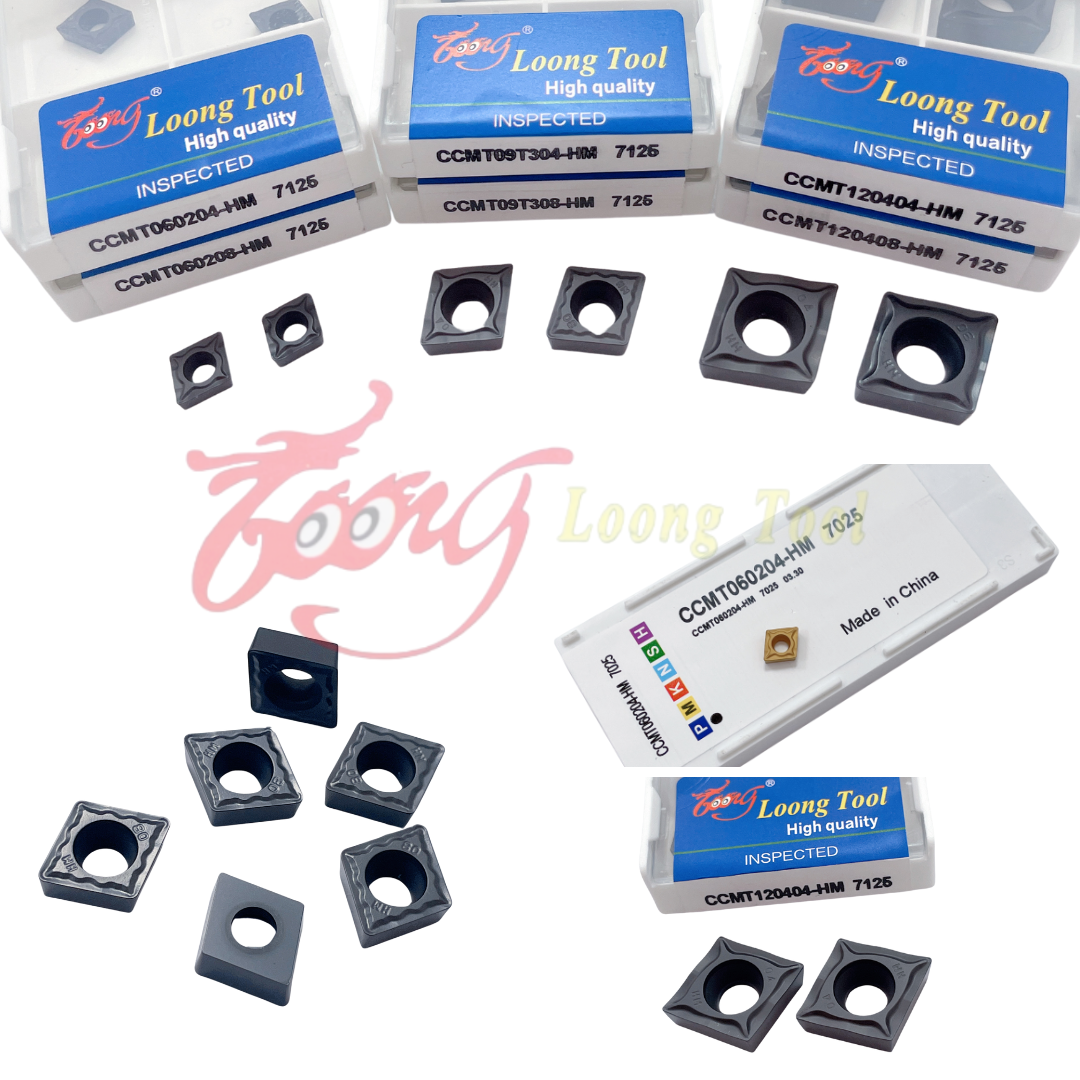 Precision carbide turning inserts for machining steel CCMT060204-HM 7125 Hard metal inserts designed for steel turning applications