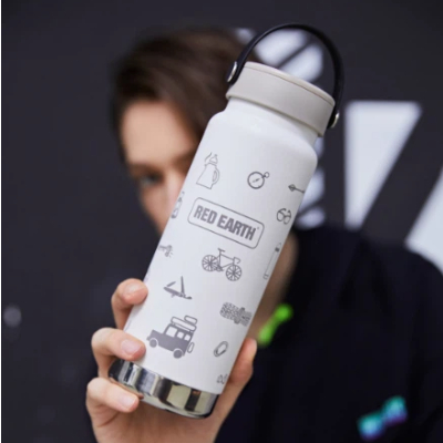 New RedEarth LOOP-075Y: 750ml Vacuum Insulated Stainless Steel Water Bottle