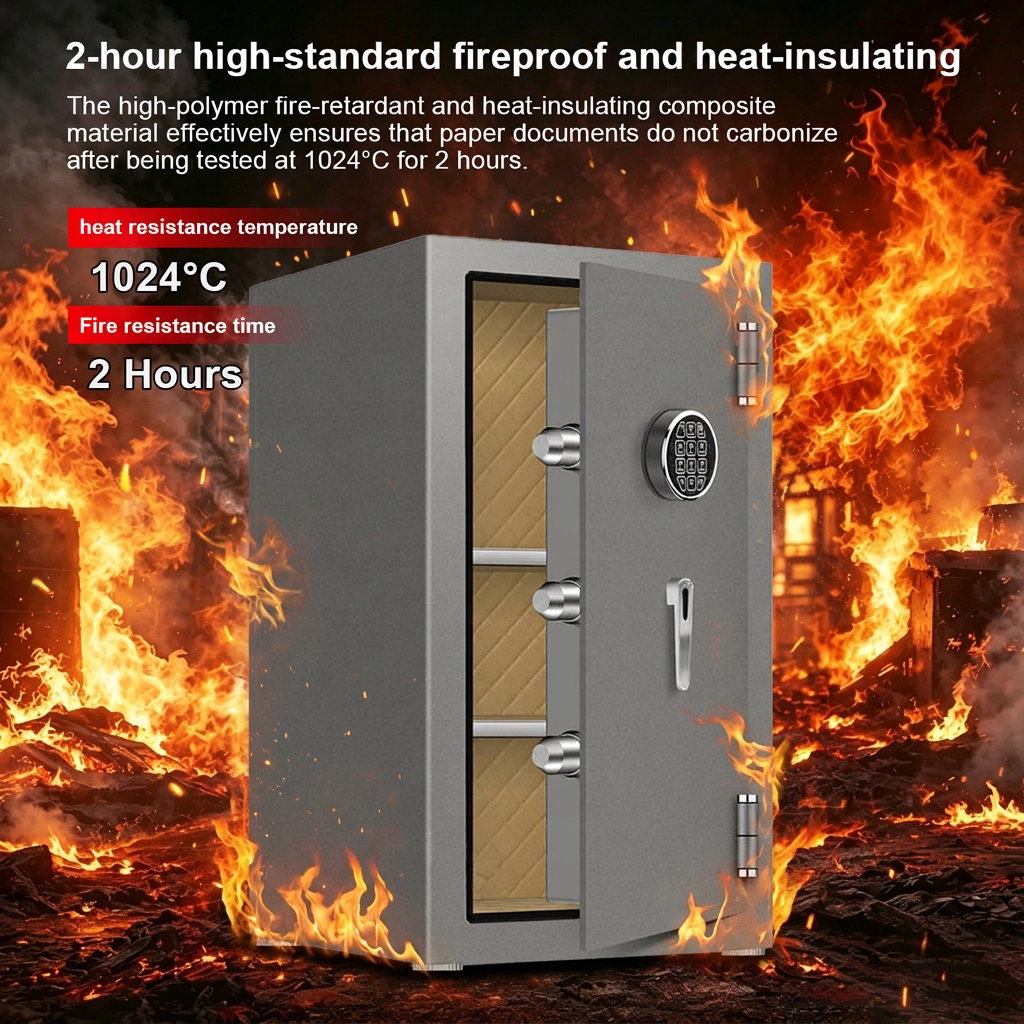 CEQSAFE Steel Digital Safe Heavy-Duty Fireproof Safe Box with Password and Thickened Household Mechanical Lock