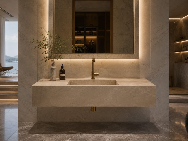 Natural Travertine Bathroom Basin Stone Sink