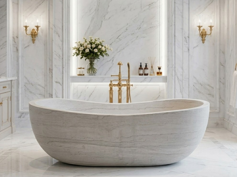 Martha White Marble Bathroom Bathtub