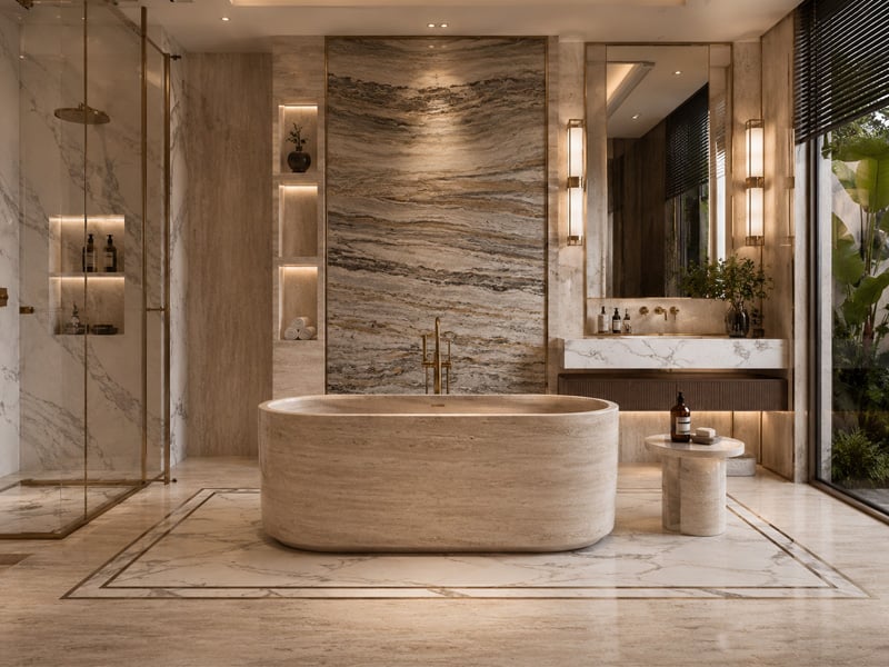 Beige Travertine Bathtub Supplier