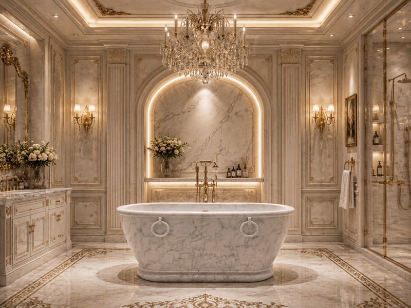 Bianco Carrara Marble Bathtub