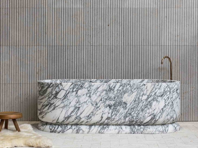 Arabescato Marble Bathroom Bathtub
