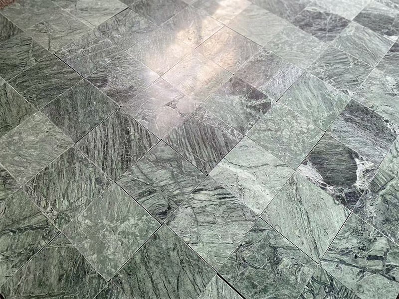 4x4'' Square Forest Green Marble Mosaic Tile
