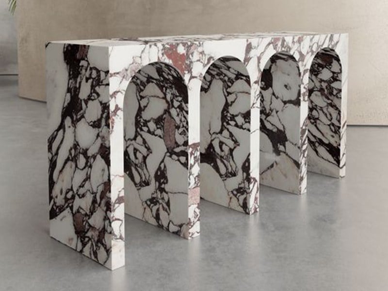 Calacatta Viola Marble Living Room Arch Shaped Console Table
