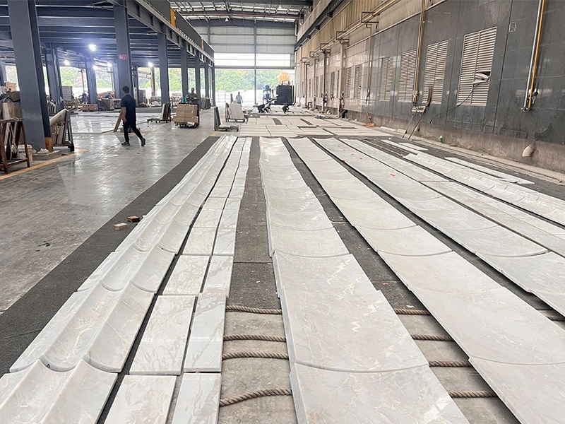 White Rhino Marble Fluted Wall Panels Supplier