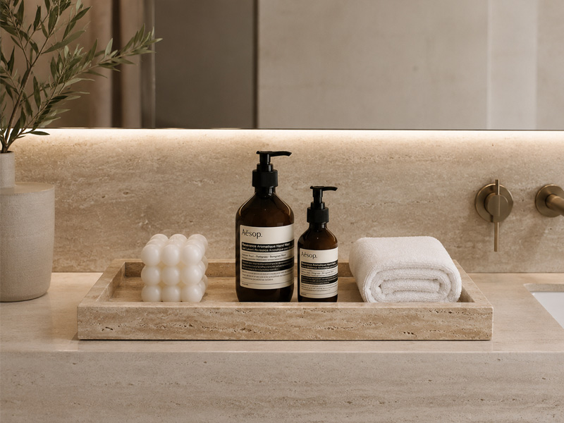 Beige Travertine Square Tray Supplier