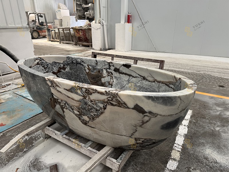 Custom Chinese Bulgari Marble Solid Bathtub Finished Product (1).jpg