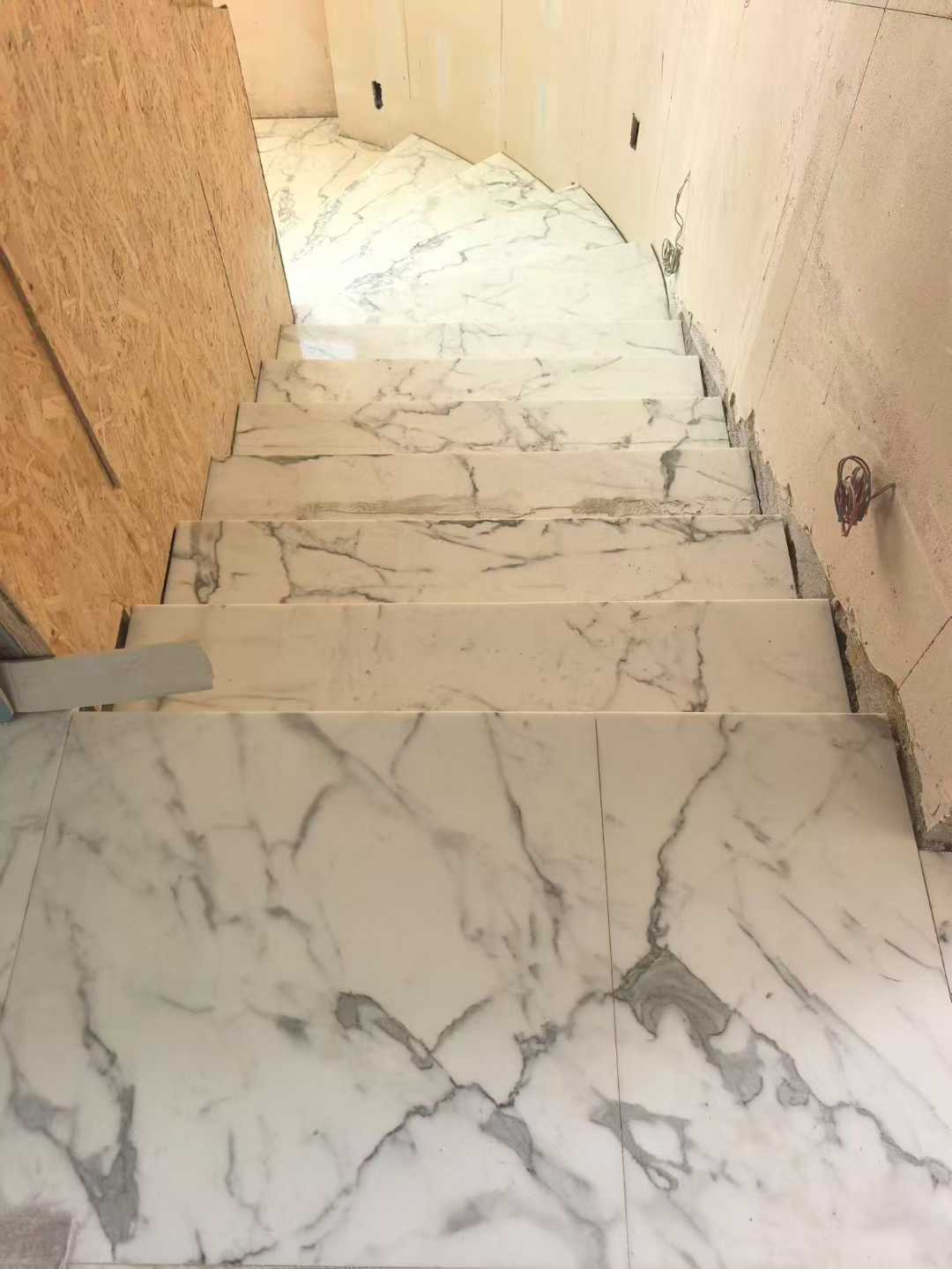 Calacatta White Marble Staircase Project (9).jpg
