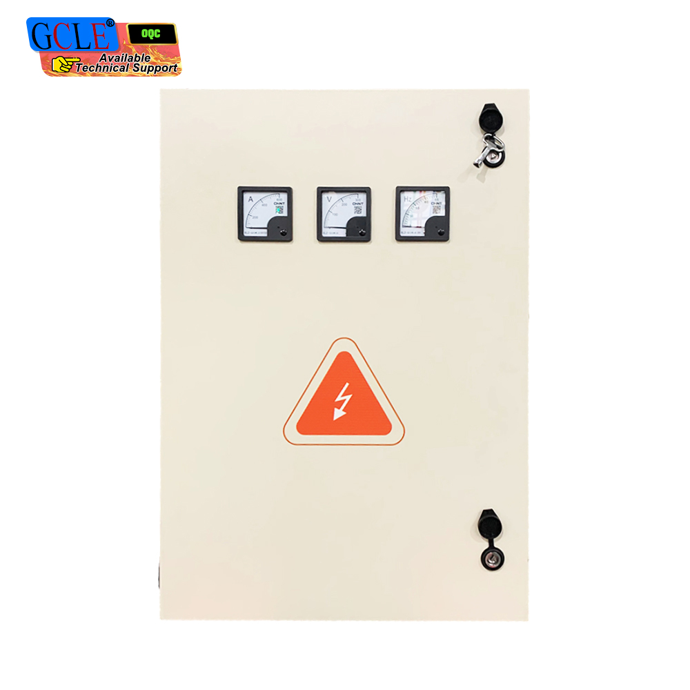 Wall Mount Single Phase Power Distribution Box 630A, Generator Output Panel With Amp Volt Hertz Meters