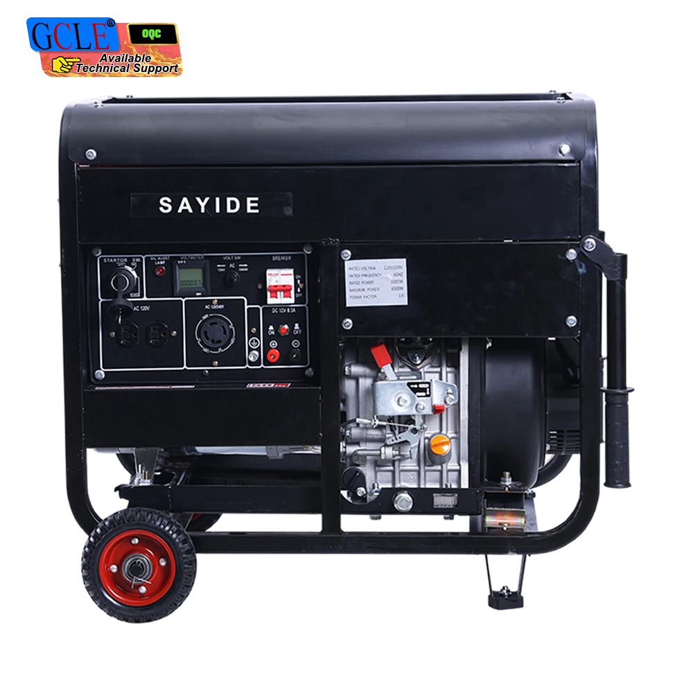 SAYIDE Open Frame Diesel Generator 5.5-10KW Black Frame Red Tank Version