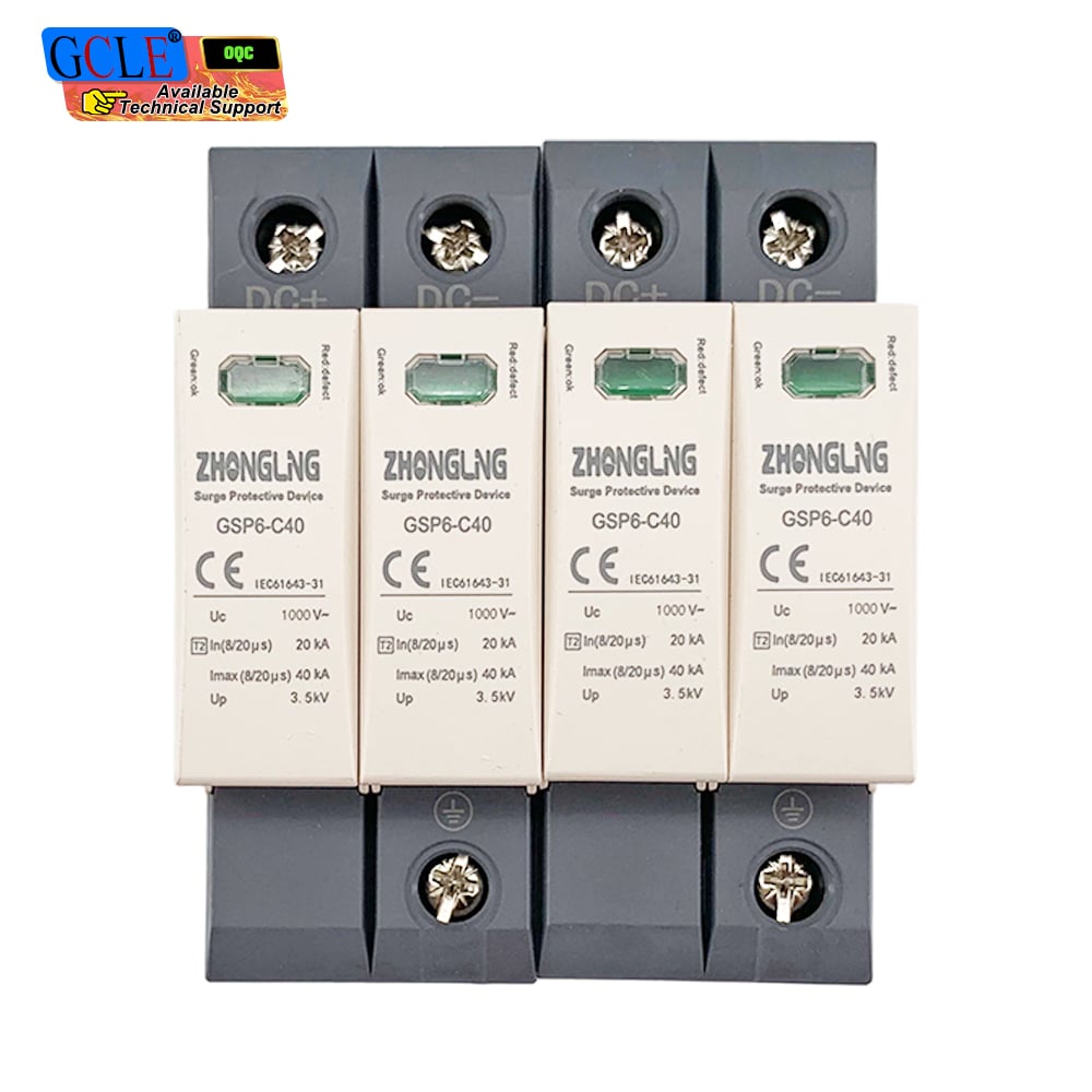 Dispositif de protection contre les surtensions CC ZHONGLNG GSP6-C40, 1000 V, 2 pôles