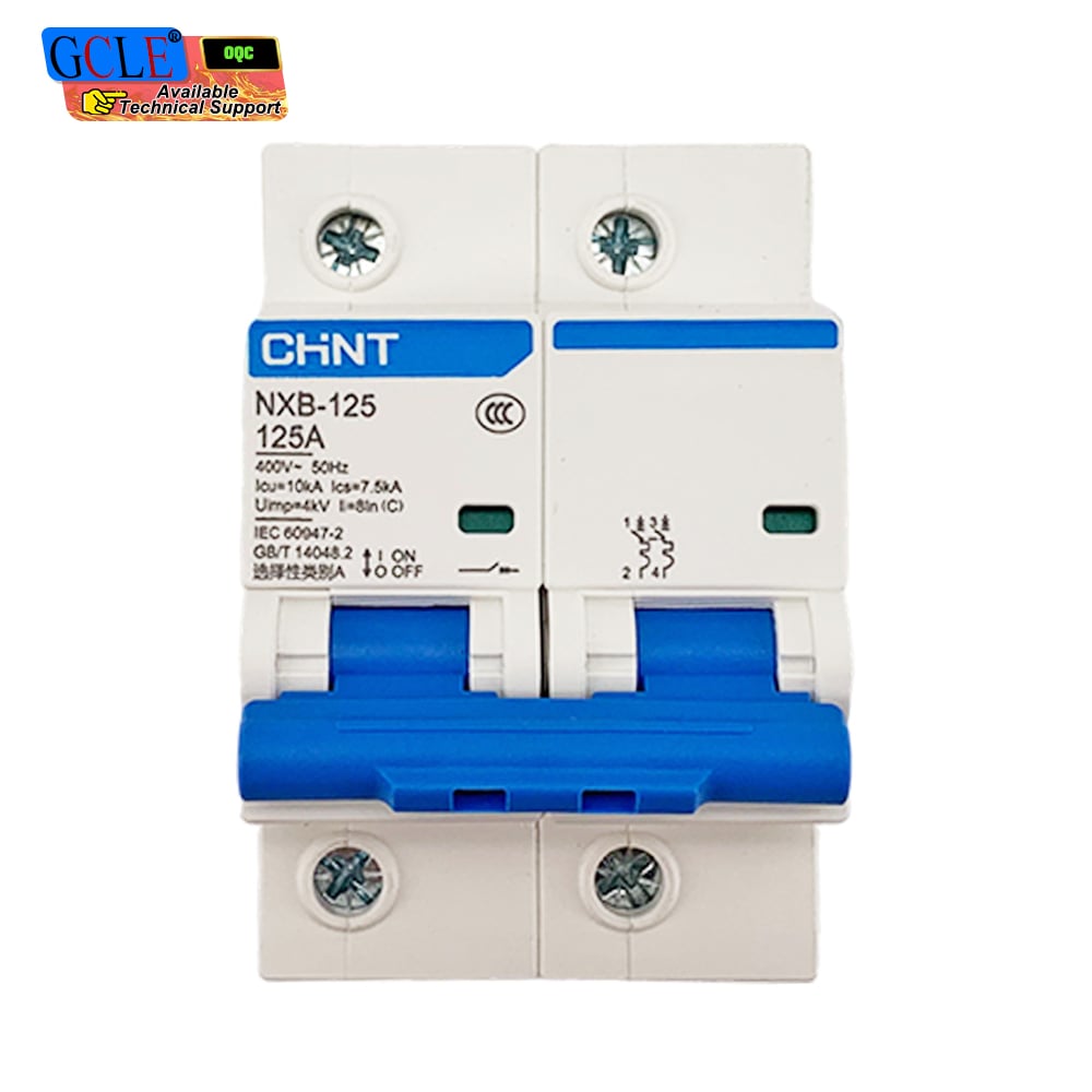 Disjoncteur miniature CHNT NXB-125, type C, 125 A, 2 pôles