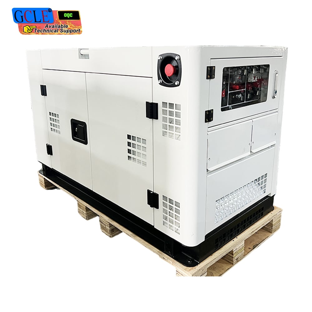 Groupe électrogène diesel silencieux blanc équipé du tableau de commande SGC501