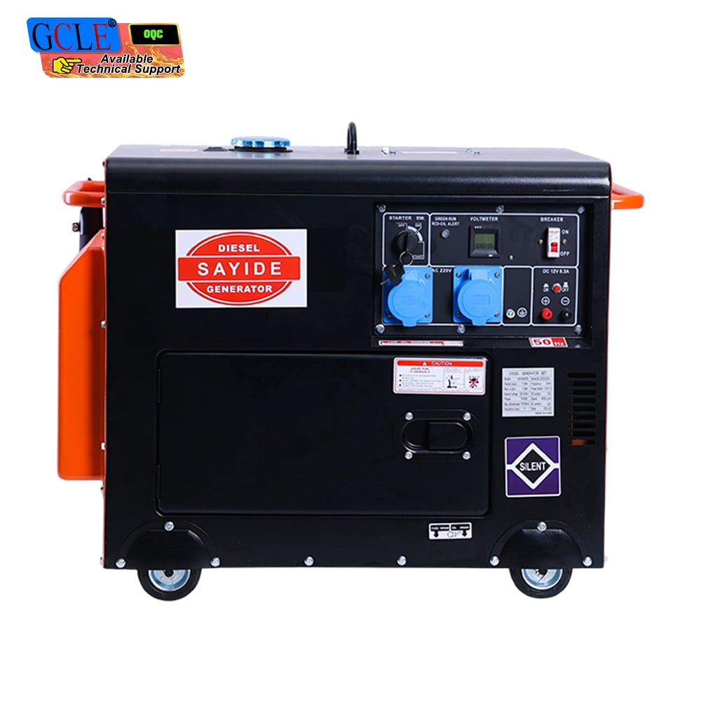 SAYIDE Single Cylinder Silent Diesel Generator 5-10KW Orange Black Basic Version