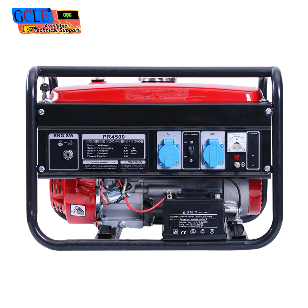 SAYIDE PR4500 Open Frame Gasoline Generator Red Tank Electric Start Version