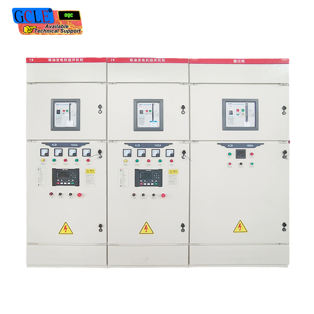 Complete Generator Parallel Switchgear, 2×1000A Genset Parallel Cabinets With 1600A Main Output Cabinet, Air Circuit Breaker Synchronization Control Panel