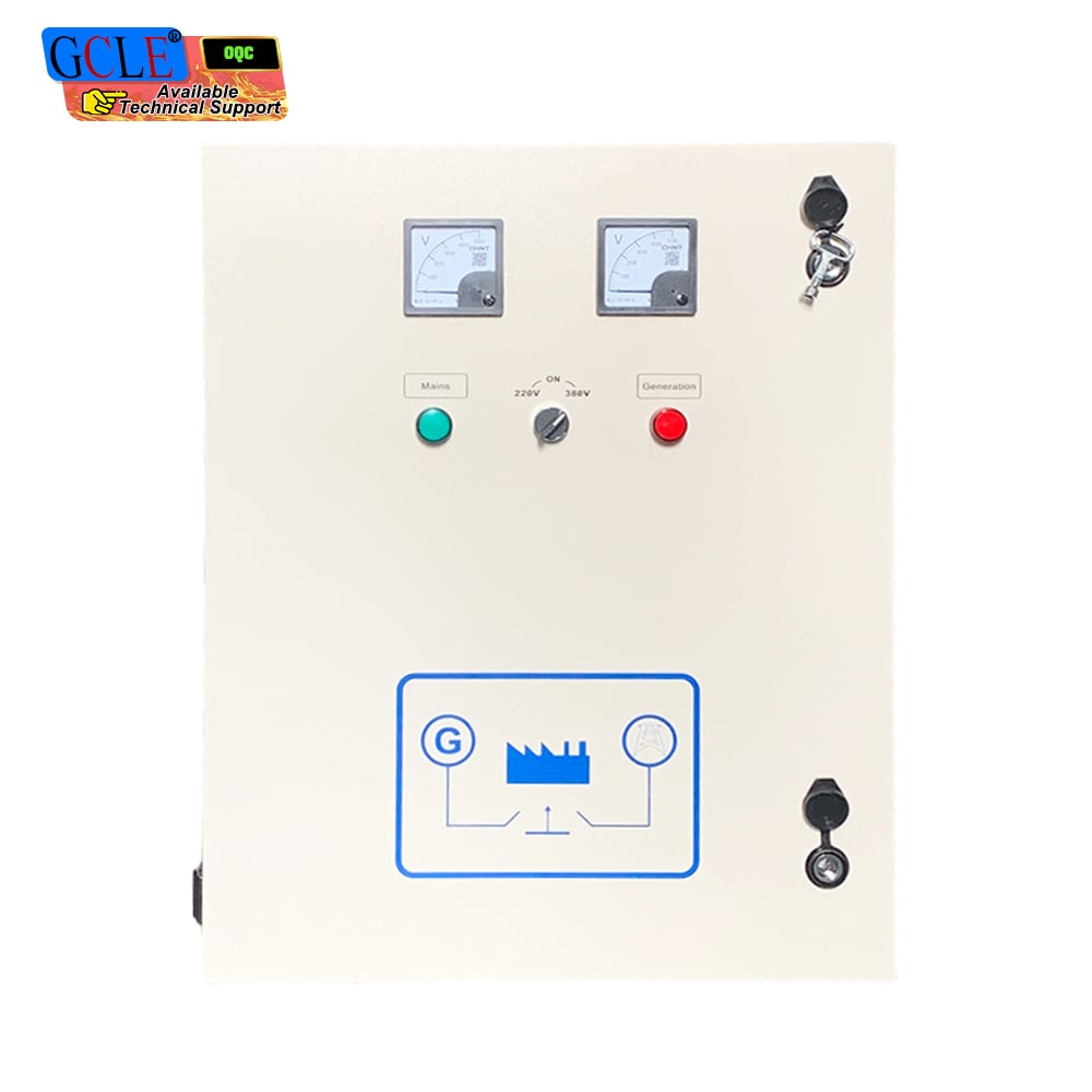 Large Wall Mount ATS Automatic Transfer Cabinet With Dual Voltage Meters, Generator & Mains Power Changeover Panel