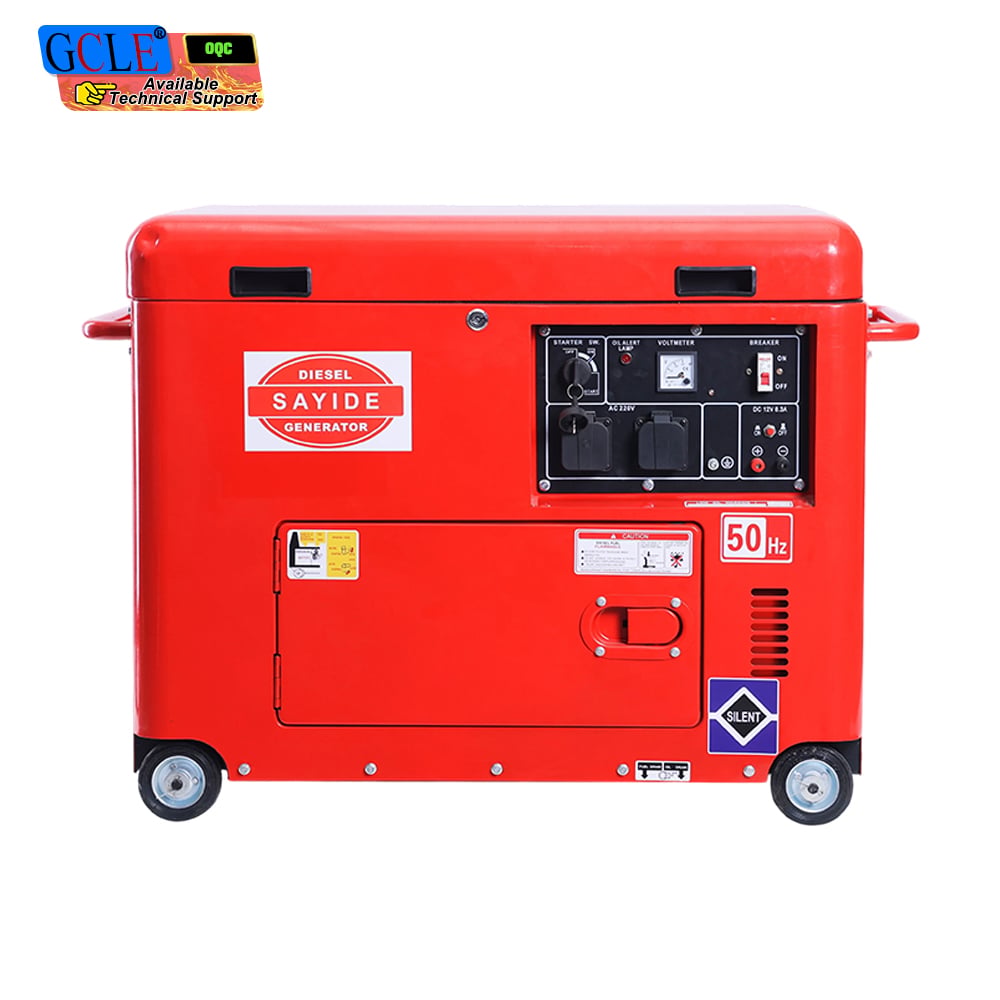 SAYIDE Single Cylinder Silent Diesel Generator 5-10KW Red Bread Type
