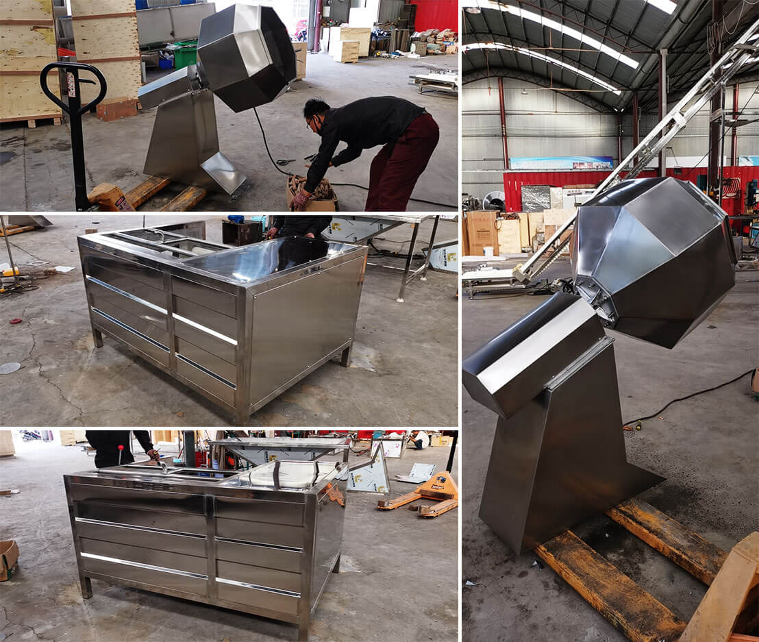 shipping for brush washing machine and octagonal seasoning coating machine-2