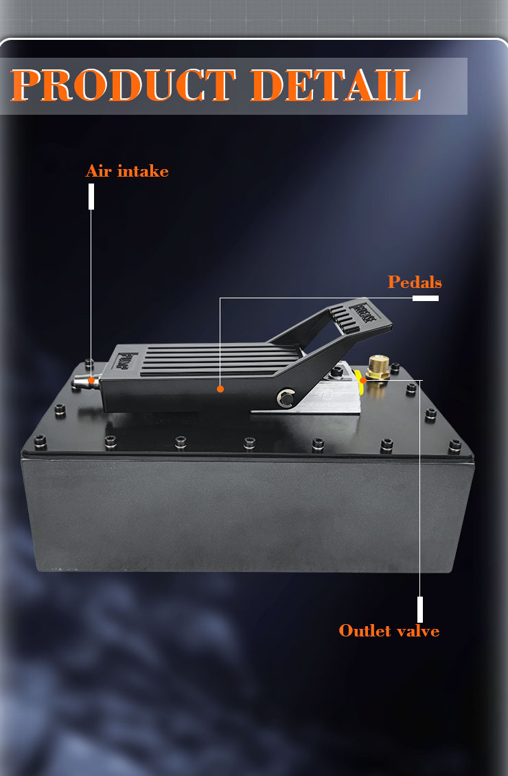 bq da6 hydraulic air pump pneumatic foot pedal with 70 mpa pressure for single acting cylinder-5