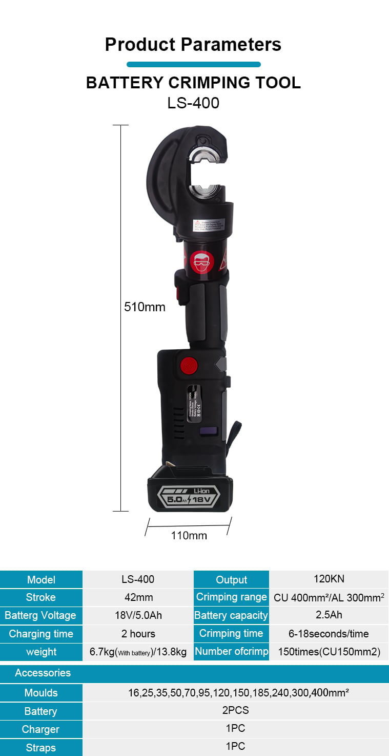 ls 400 portable hydraulic tools battery crimping tool-1
