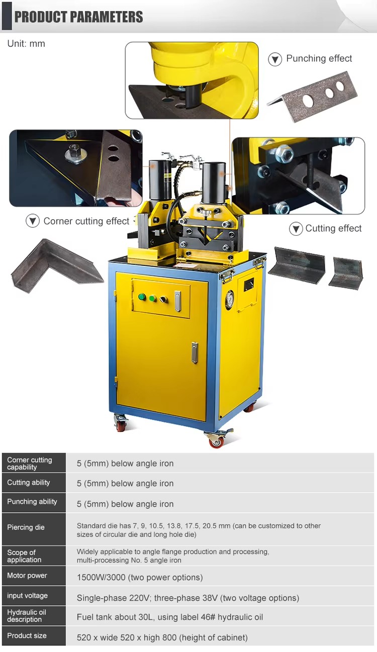 three in one hydraulic busbar processing machine vhb 75-3
