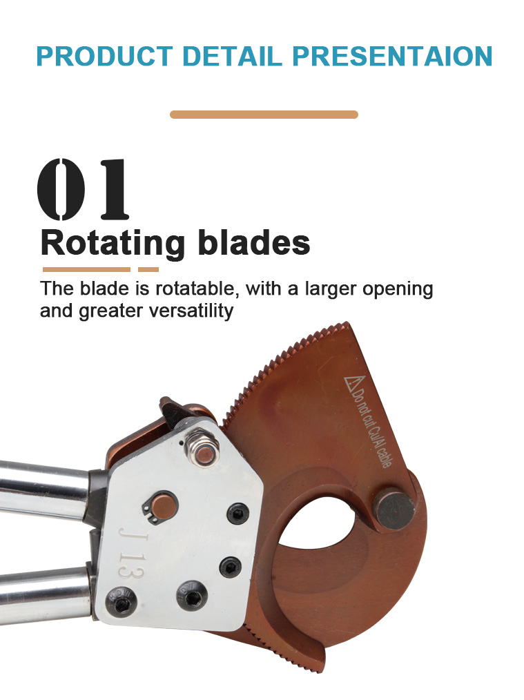 j13 ratchet cable cutter for acsr prestressed steel wire-5