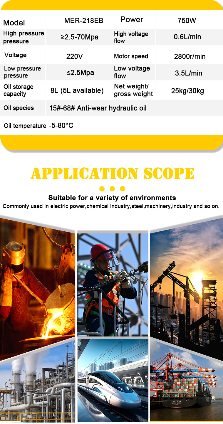 mer 218eb electric oil pump factory 700 bar high pressure hydraulic pump 075kw portable machining post tensioning applications-10