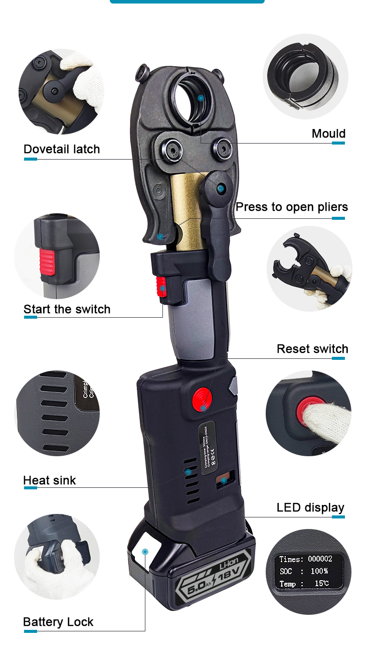 ls 1525 battery copper pipe pressing tool pex pipe crimping tools plumbing tube fittings crimping tool-3