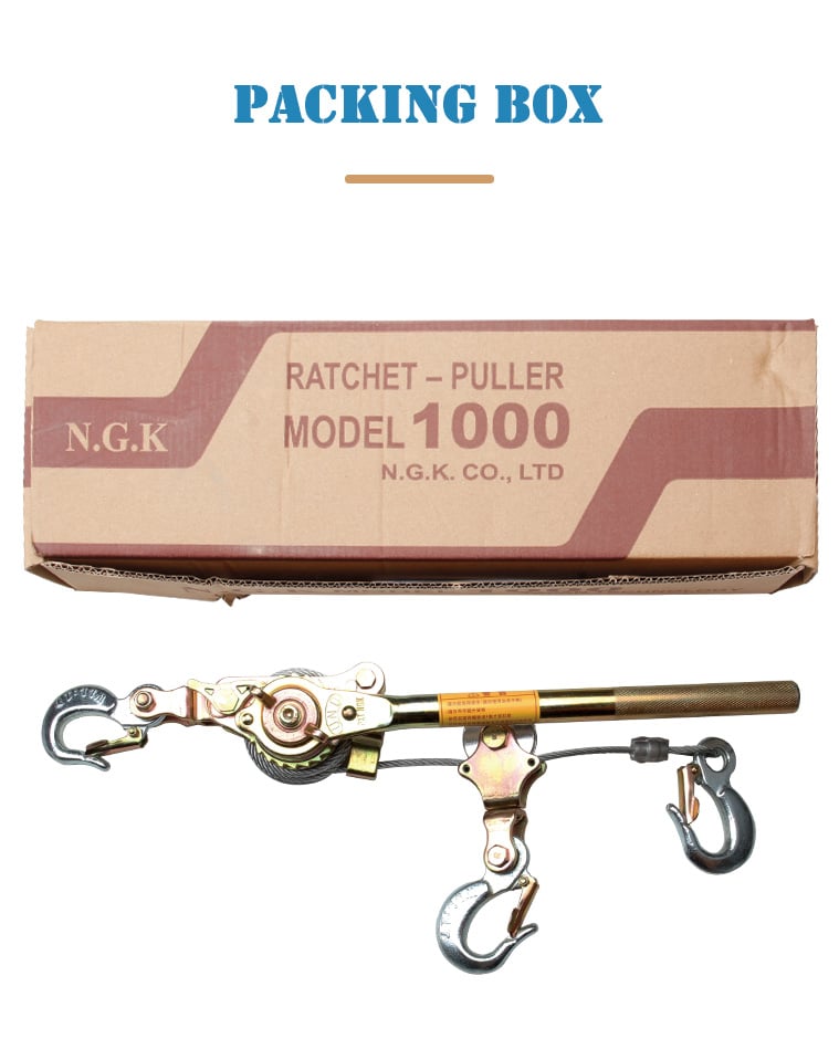 jx 10 1ton ratchet cable puller with 3 hooks-12