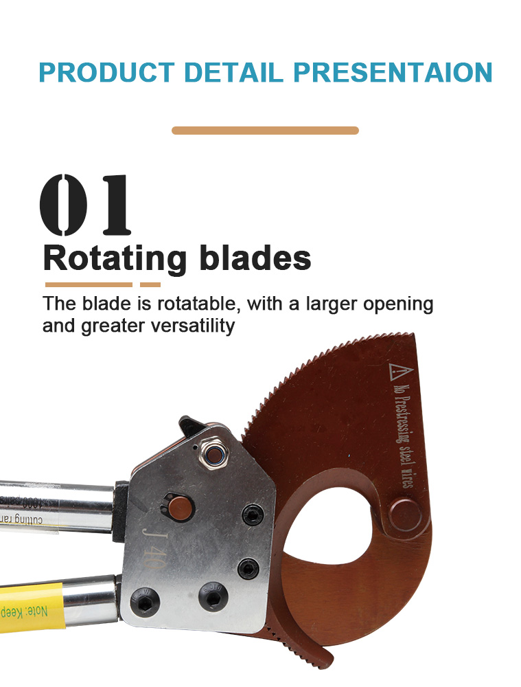 j40 power construction machines and tools hand ratchet cable cutter for copperaluminum cable-5