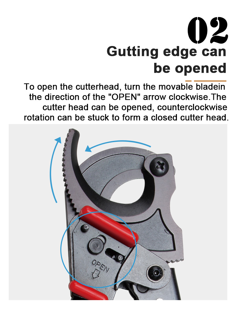 cc 325 industrial grade ratchet cable cutter oem  odm support for cu al 240mm-9