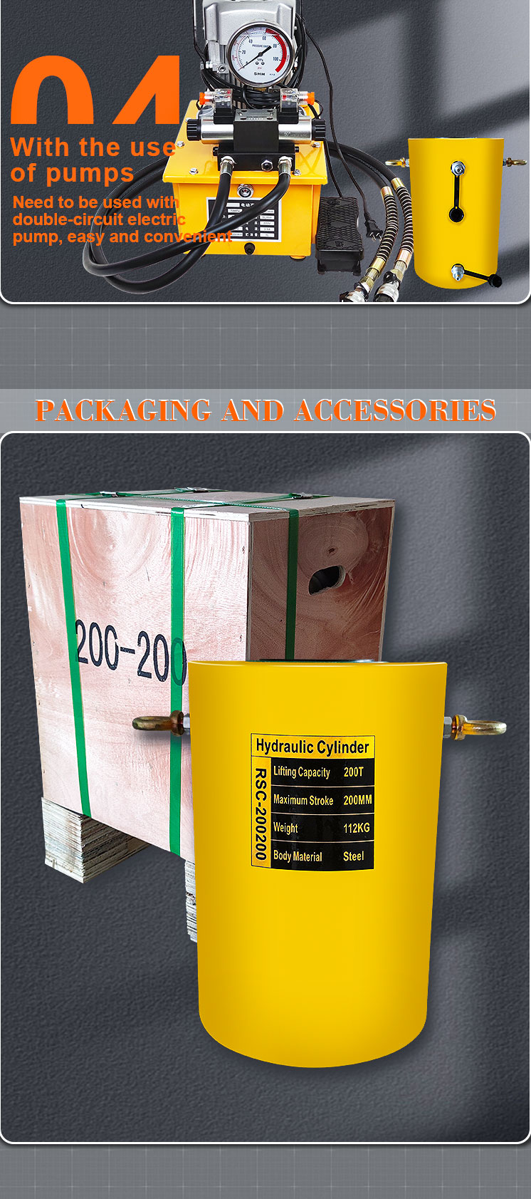 rr 200200 200 ton double acting long stroke hydraulic cylinder jack-8
