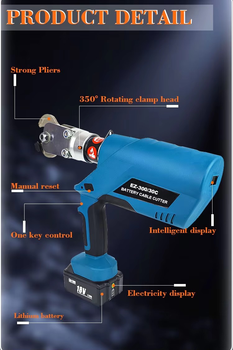 30c cutting crimping 2 in 1 battery electric powered hydraulic tool 30mm cable cutter-6