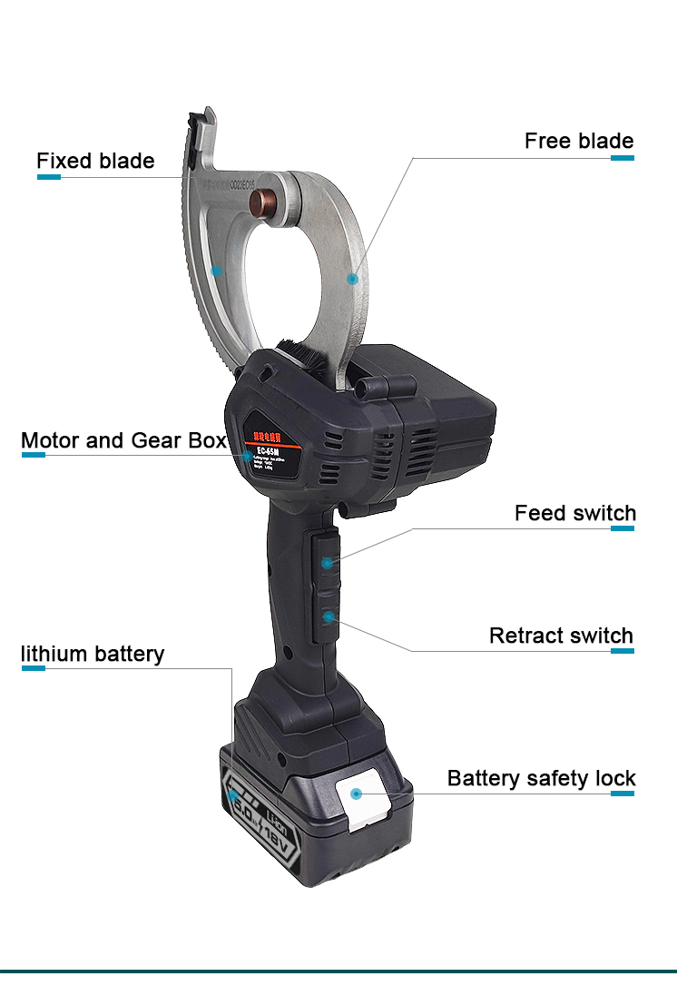 ec 65m battery powered electric ratchet cable cutter913-3