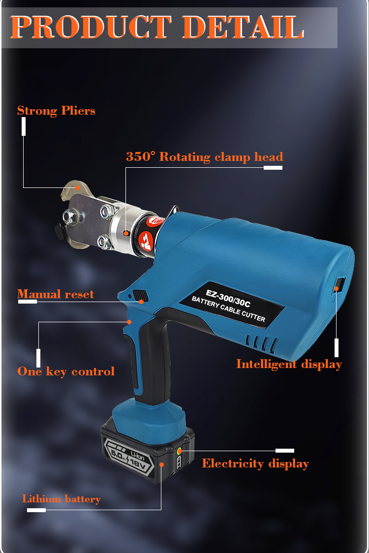 30c cutting crimping 2 in 1 battery electric powered hydraulic tool 30mm cable cutter766-6