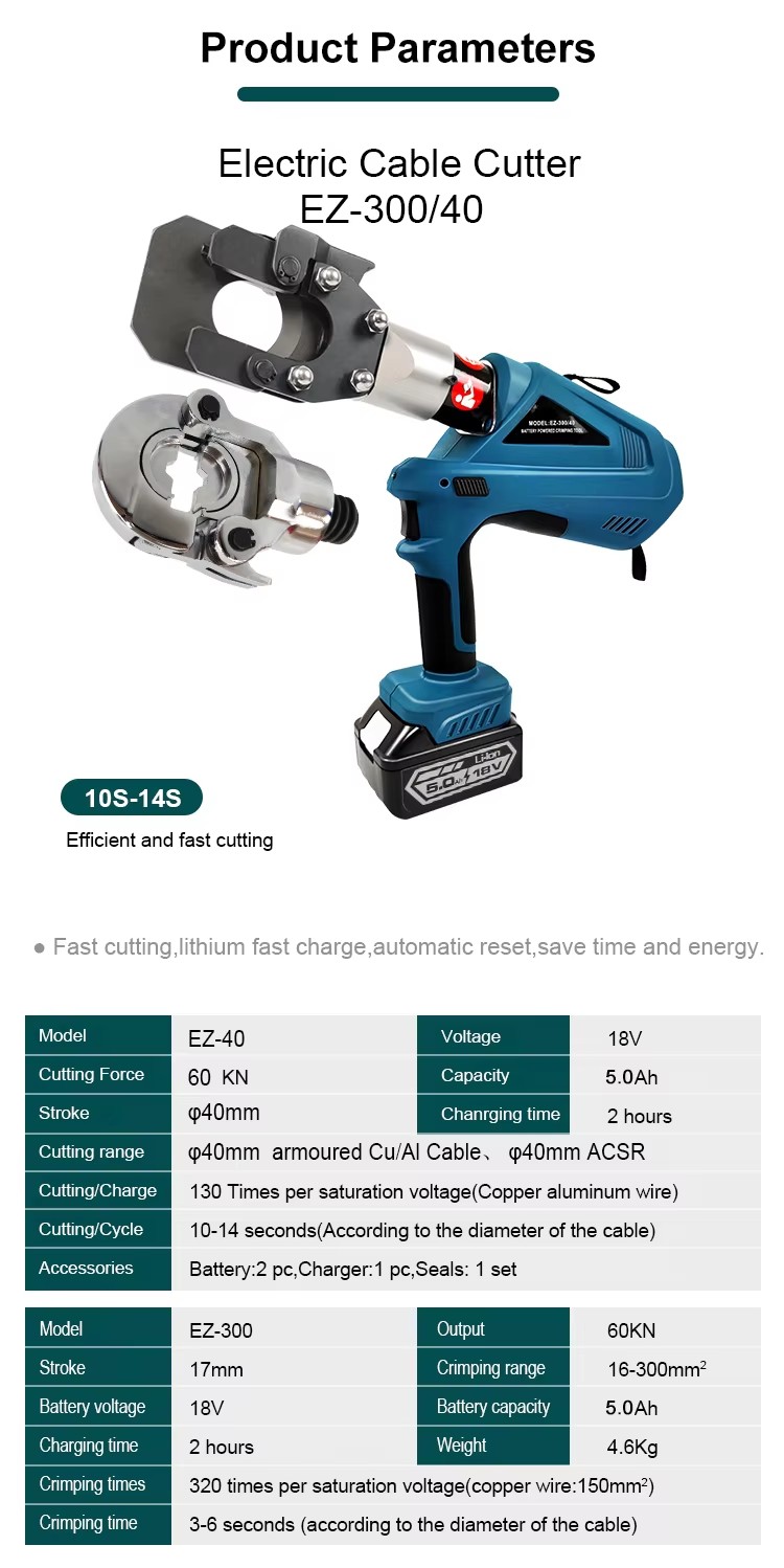 40 cutting crimping 2 in 1 battery electric powered hydraulic tool 40mm cable cutter-1