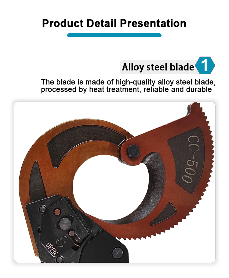 cc 500 heavy duty ratchet electric cable cutter tool armored cable wire cutter-6
