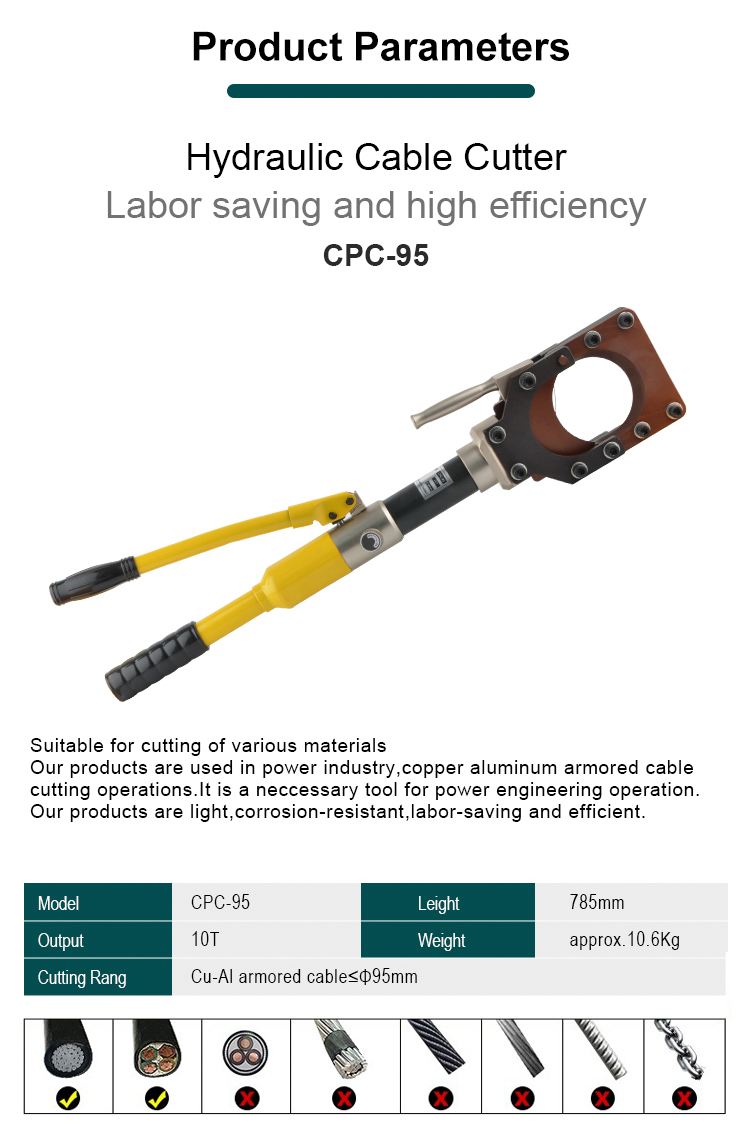 cpc 95 portable hydraulic 95mm copper al cable cutter-1