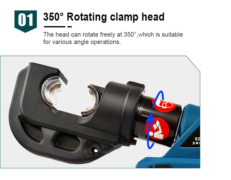 ez 400 cu50 400mm2 battery operated cable crimper electric hydraulic tool for copper connector crimping cordless-5