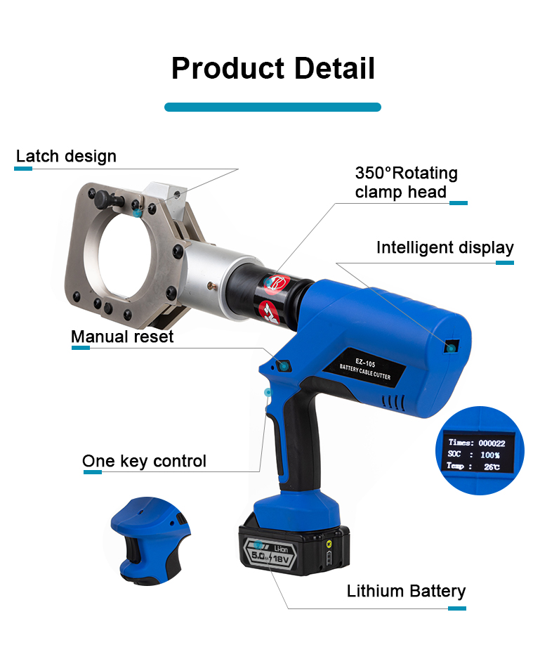 ez 105 cordless battery powered hydraulic cable cutter 105mm-2