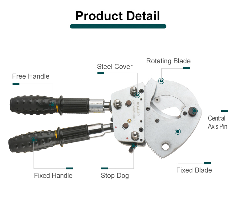 xd j 40 hydraulic ratchet cable cutter for acsr 40mm-4
