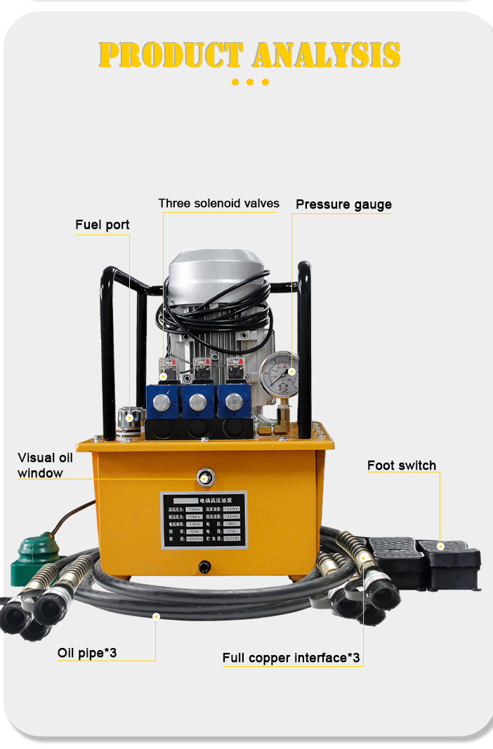 db150 z3 electric pump high pressure 700 bar three action hydraulic power pack-7