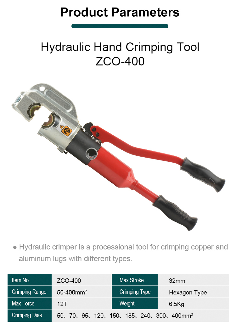 zco 400 hydraulic crimping tools heavy duty cable lug crimping tools cable ferrules hose crimping tools-1
