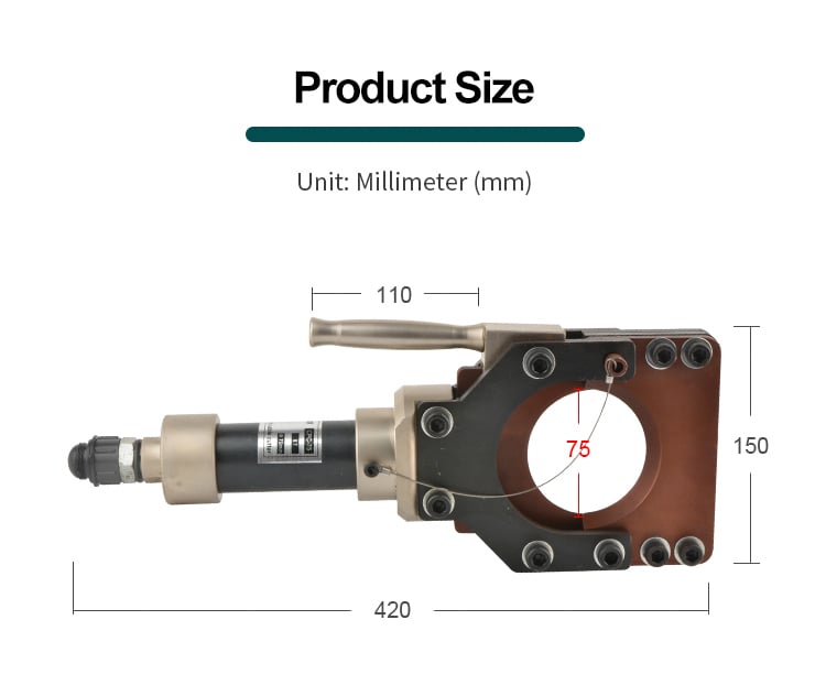 cpc 75h 8 ton hydraulic copper and aluminum armoured cable cutter tool-2