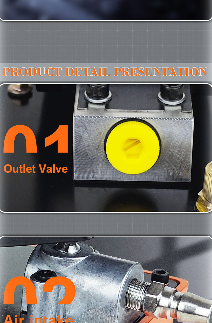 bq da5 pneumatic hydraulic foot pedal air pump with 70 mpa hydraulic pressure for single acting cylinder-6