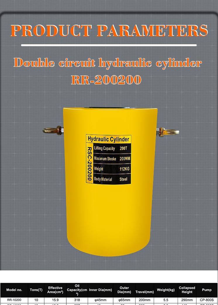 rr 200200 200 ton double acting long stroke hydraulic cylinder jack-1