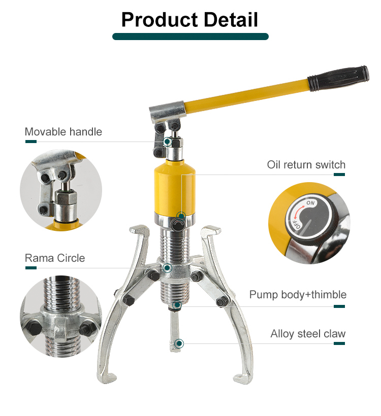 dyf 15 15ton hydraulic gear wheel bearing puller separator tool adjustable two three jaws with portable box for repair shop-4